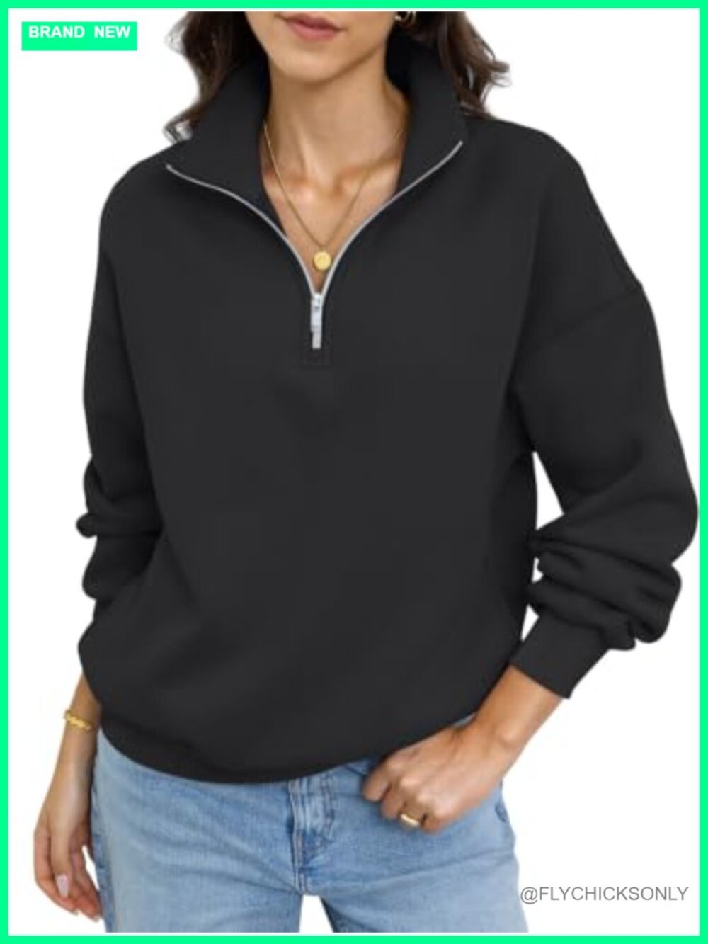 Fleece Quarter Zip Oversized Sweatshirt Pullover with Pockets